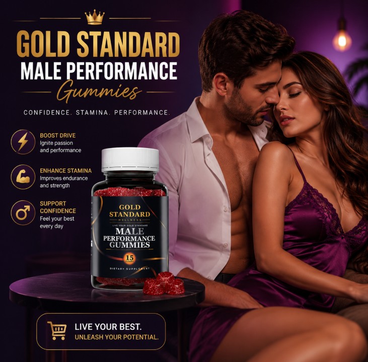 Gold Standard Male Performance Gummies lifestyle promotion